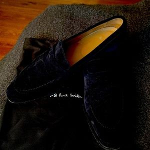 Navy suede, Paul Smith loafers.